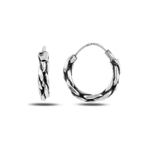 Silverlina Silver 14mm Oxidized Ring Earrings