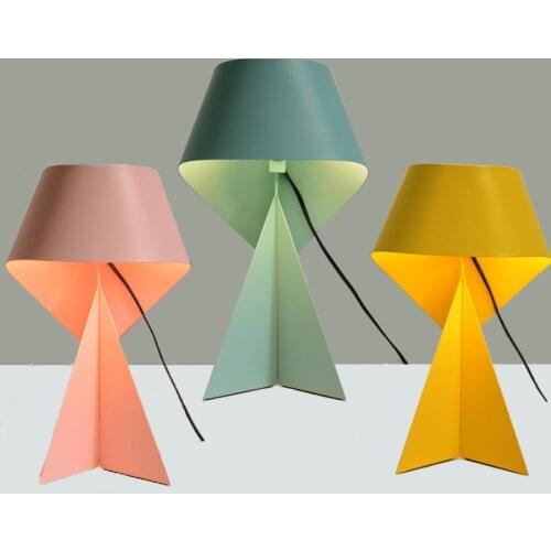 Modern Led Table Lamp Nordic E27 Wrought Iron Origami Reading Lamp Living Room Decoration Bedroom Bedside Light Study Desk Lamps