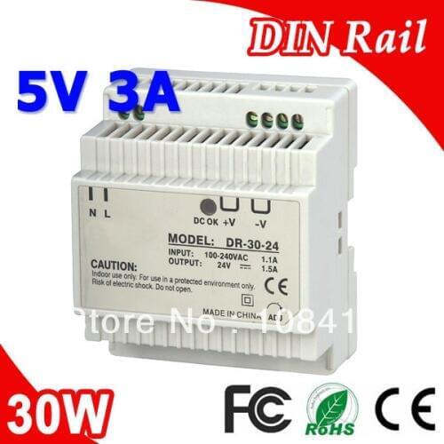 DR-30-5 Din-Rail Switch Power Suply Transformer 5V 3A 30W Output