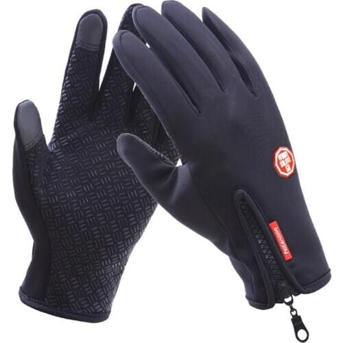 Outdoor Waterproof Gloves Touch Screen Men and Women Windproof Riding Zipper Sports Winter Warmth Fleece Mountaineering Ski