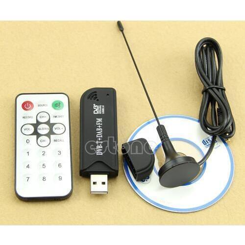 Universial Digital USB2.0 HDTV TV FM+DAB DVB-T RTL2832U+FC0012 Support SDR Tuner Receiver Stick