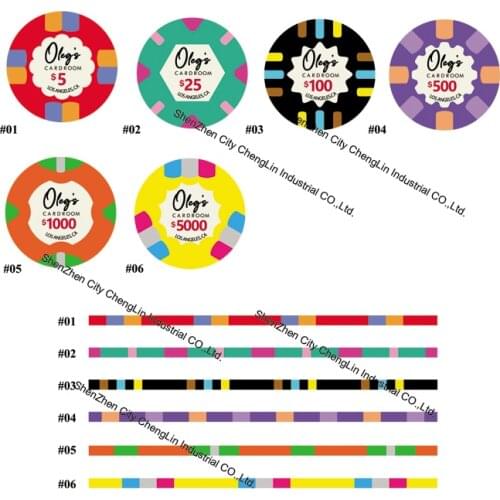 10G 39MM ceramic poker chips with your LOGO