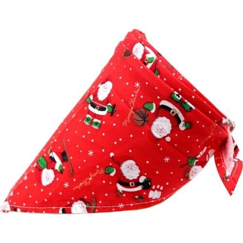 100PCS / LOT Hot Style Pet Christmas Triangle Towel Dog Pet Pure Cotton Saliva Towel