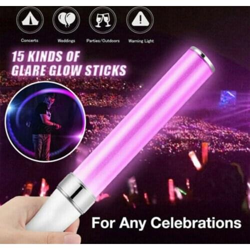 15 Colors Change LED Glow Celebration Home Light Stick Party Wedding Battery Powered Fluorescent Camping Vocal Concerts Decor