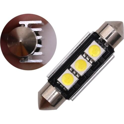 1x 36mm 39mm C5w 3 Smd 5050 Led Canbus Error Free Car Interior Festoon Dome Auto Over Head Reading Head Lamp White 12V
