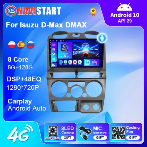 2 Din Android 10 Car 4G WIFI Android Auto BT Radio For Isuzu D-Max DMAX 2007 2008 2009 2010 2011 GPS Navigation No DVD Player