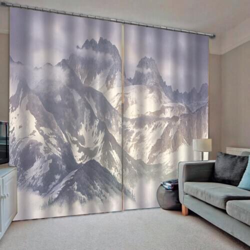 3D Window Curtain Luxury living room decorate Cortina nature scenery mountain curtain