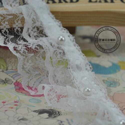 5 Yard/lot Lace fabric decoration trim skirt clothes accessories DIY craft lace 4.5cm white