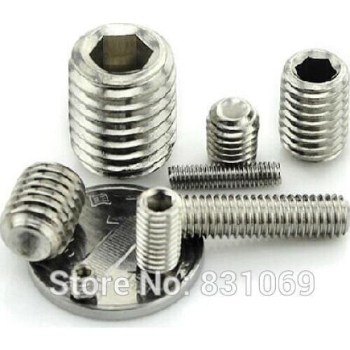 50pcs/Lot Metric Thread M6x25mm Stainless Steel Hex Socket Set Grub Screw Flat Head Brand New