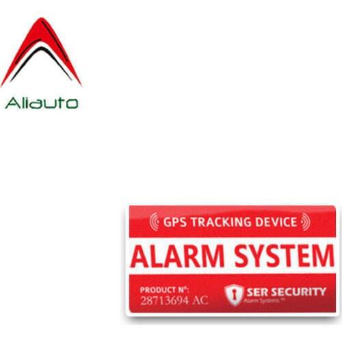 Aliauto Caution Car Sticker GPS Alarm System Red Decals Smart PVC Creativewaterproof Anti-uv,11cm*6cm