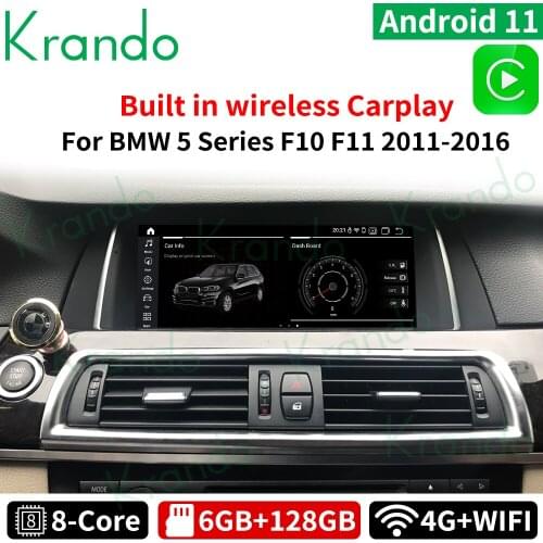 Krando Android 10.0 8 Core 4+64G 10.25'' car navigation system for BMW 5 Series F10 F11 2011-2016 NBT CIC GPS multimedia player