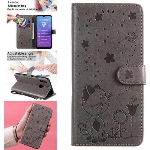 Mobile Cases For para Huawei Y7 Prime 2019 Embossing Cover sFor capa Enjoy 9 Carcasa PU Leather Flip Phone Pouch Aksesuar Wallet