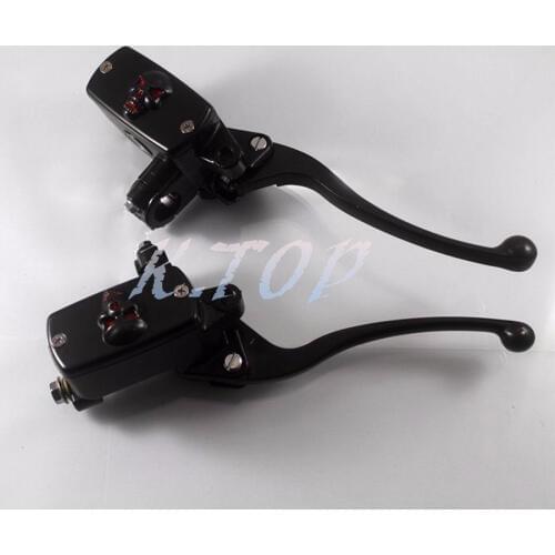 Black 7/8" Handlebar Skull Hand Control Reservoir Brake HYDRAULIC Clutch Levers
