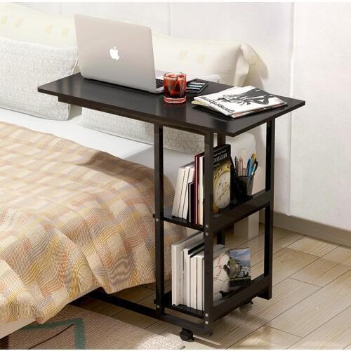 Household Dormitory Laptop Computer Desk Balcony Convenient Removable Wheeled Desk Students Simple Bedside Moveable Dinner Table