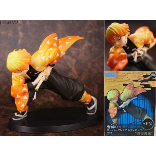 Japan Anime 12cm Demon Slayer: Kimetsu no Yaiba Agatsuma Zenitsu Thunders Breath PVC Action Figure Collection Model Toys Doll