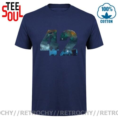Fiction Movie 42 T-shirt Men Life The Universe Everything T Shirt Custom Sci-fi T-shirt The Hitchhikers Guide to the Galaxy Tee