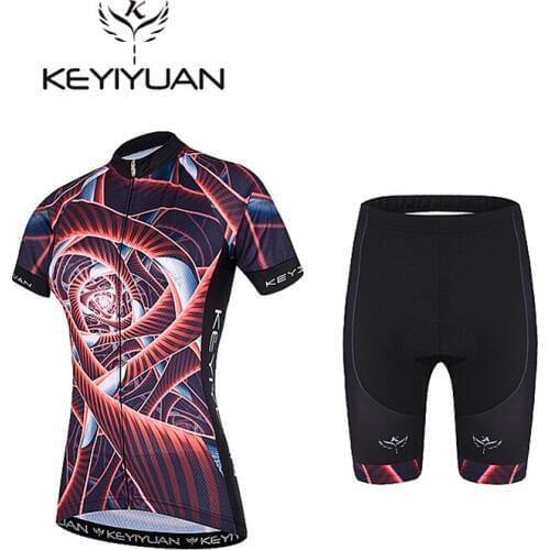 HOT!2018 KYYIYUAN Womens Vintage Jersey Short Sleeve Jersey Mountain Bike Race For Womens Cycling Clothes Full Zip Bike Jersey