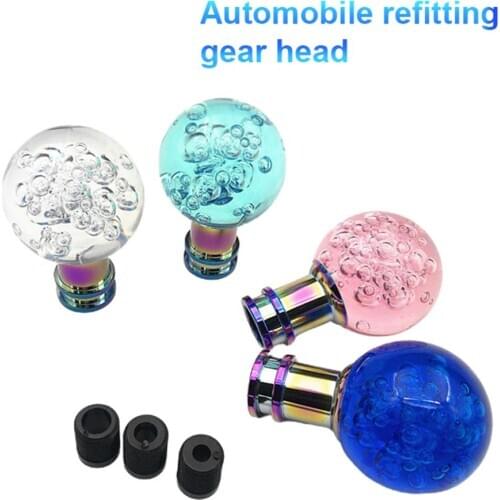 Round Solid Color Faux Crystal Ball Car Modification Gear Shifter Knob universal Auto vehicles Replacement Parts Accessories new
