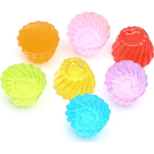LF 20Pcs Mixed Clear Resin Candy Decoration Crafts Flatback Cabochon Embellishments For Scrapbooking Kawaii Cute Diy Accessories