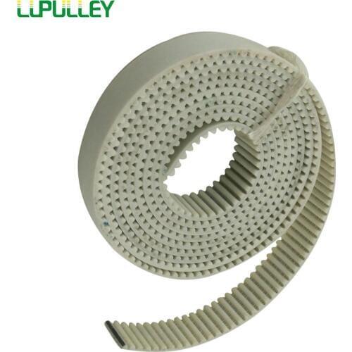 LUPULLEY HTD 3M Timing Belt White PU Open Belt 1M-10M Pitch Length HTD3M-10mm/20mm For CNC Laser Machine Cutting Machine