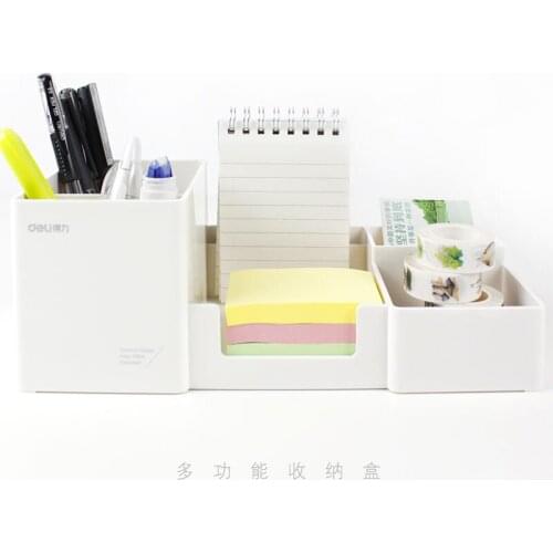 Deli Pen Holder Multifunctional Office Supplies Desktop Storage Box Desk Accessories Stationery Organizer Desk Organizer
