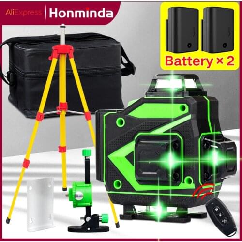 12/16 Lines 4D Laser Level Level Self-Leveling 360 Horizontal And Vertical Cross Indoors and Outdoors Powerful Green Laser Level