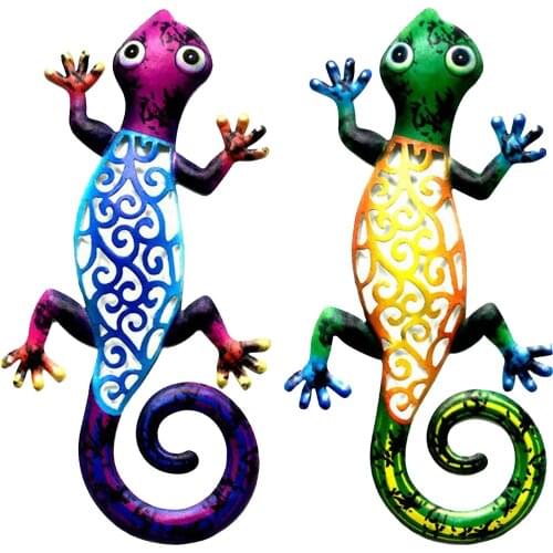 Gecko Wall Art Ornament Metal Geckos Lizard Wall ing Artwork for Bedroom Decor