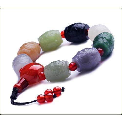 Natural more color Hetian Jades Women and men Amulet Nephrite Jades Bracelets Jewelry