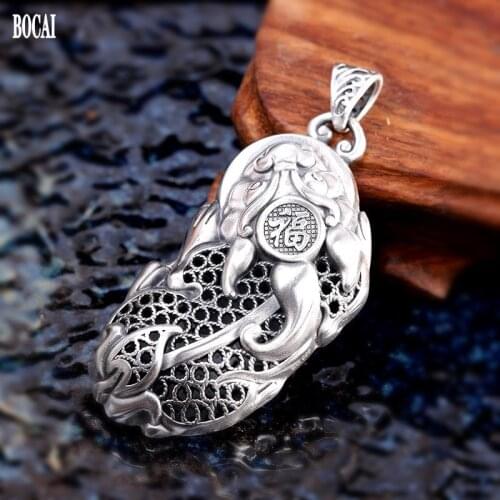 NEW Thai silver delicate pendant woman 100% real s999 pure silver jewelry women atmospheric pendant pendant sweater accessories