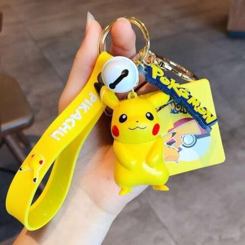 Original Pokemon Keychain Pikachu Portrait Fashion Cartoon Keychain Pendant Pokémon Anime Decoration Model Toy Doll