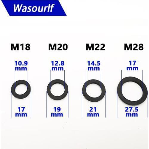 Wasourlf 10 PCS M18 M20 M22 M28 male thread female thread aerator gasket rubber ring a hermetic seal thickness 2.5mm