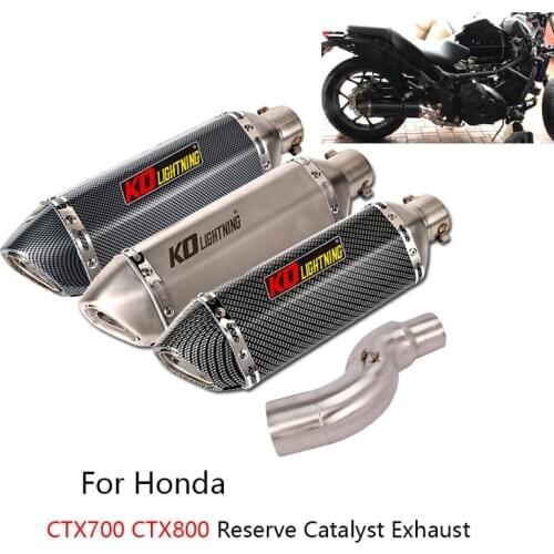 Slip-on Exhaust Set for Honda CTX700 CTX800 Motorcycle Mid Link Pipe 51mm Muffler Escape Removable DB Killer Reserve Catalyst