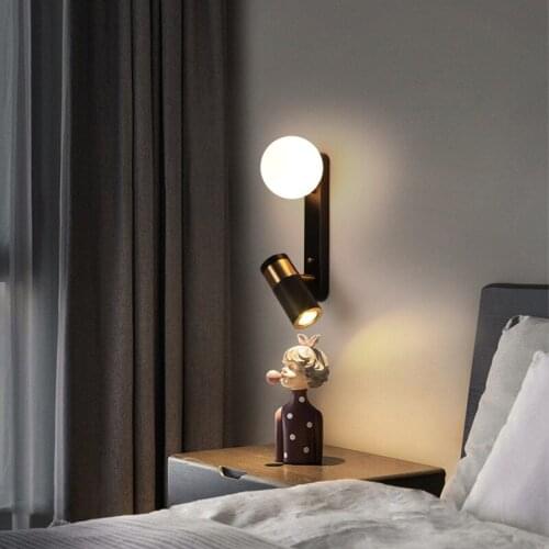 Modern Led Wall Lamp Bedroom Bedside Lighting Living Room Decoration Sconces Creative Glass Minimalist Nordic Lights
