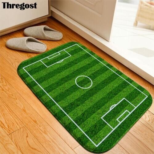 Thregost Green Grass 3D Rugs Bathroom Mat Absorbent Indoor Doormat Carpet for Kitchen Living Room Play Picnic Mats