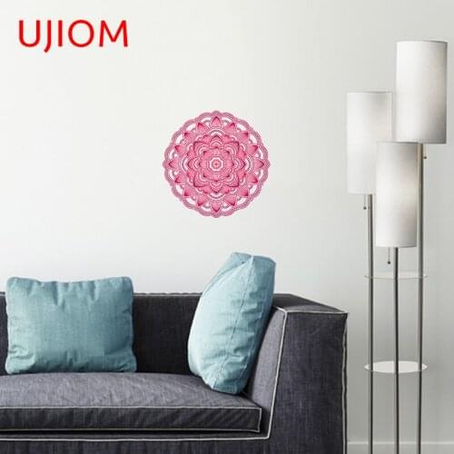 UJIOM Mandala Ethnic Round Ornament Wall Stickers Home Office Bedroom Decor Waterproof Wall Decal Bathroom Decor Poster