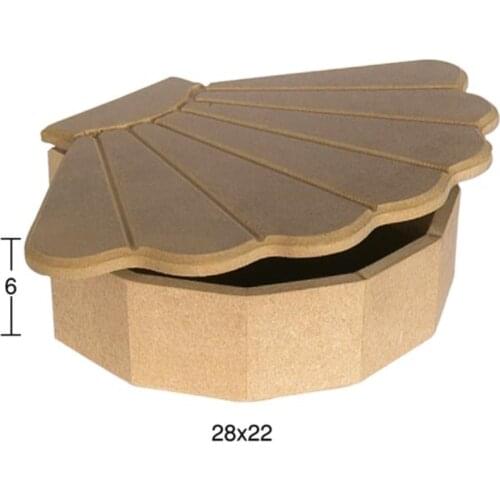 KU289 Oyster Box, Unpainted Raw Wood Mdf Box