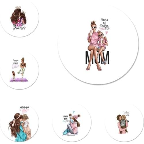 58mm Baby and Mom Girl Queen Icons Pins Badge Decoration Brooches Metal Badges For Backpack Decoration
