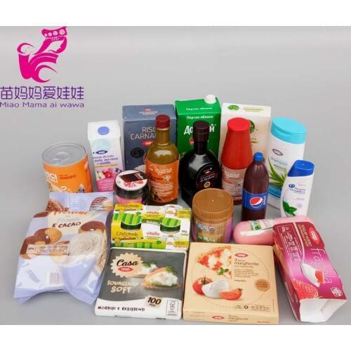 1/6 1/8 BJD Doll House Accessories Food Mini Model Cake Milk Tea Cola Cookies Butter Bread Wine for Barbie Doll Diy