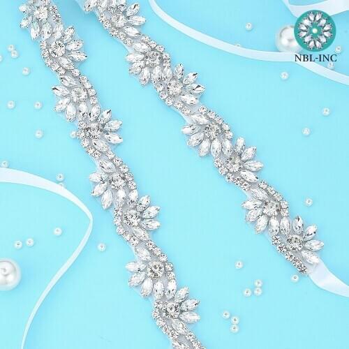 1PC) Rhinestone Bridal belt wedding with crystal diamond wedding dress accessories belt sash for wedding dress WDD1095