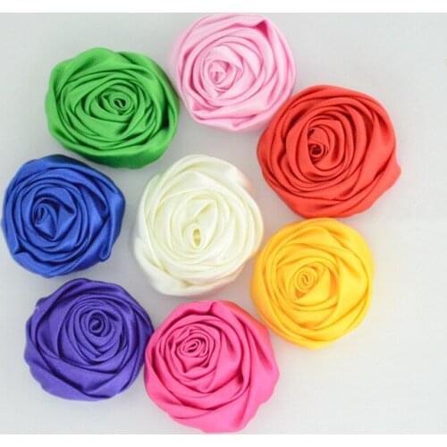 3.5cm Chiffon Rolled Flowers Newborn hair accessories DIY Flower Bouquet Newborn Hair Flowers No Hair Clip