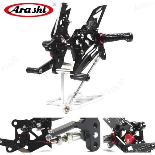 Arashi Rider CNC Adjustable Footrest For YAMAHA R3 R25 YZF R3 R25 2015 - 2018 Foot Pegs Rear Sets 2016 2017 Rearsets Aluminum