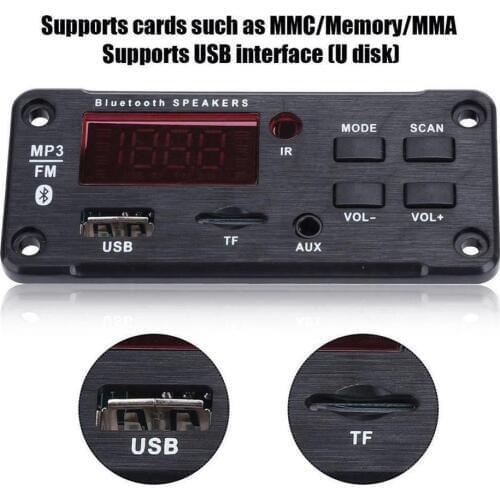 Bluetooth 5.0 Receiver Car Kit MP3 Player Decoder Board Color Screen FM Radio TF USB 3.5 Mm AUX Audio For iPhone XS