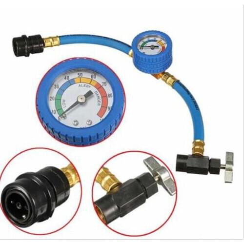 Car R134-A Recharge Measuring Hose A/C Refrigerant Charging Pipe with Gauge