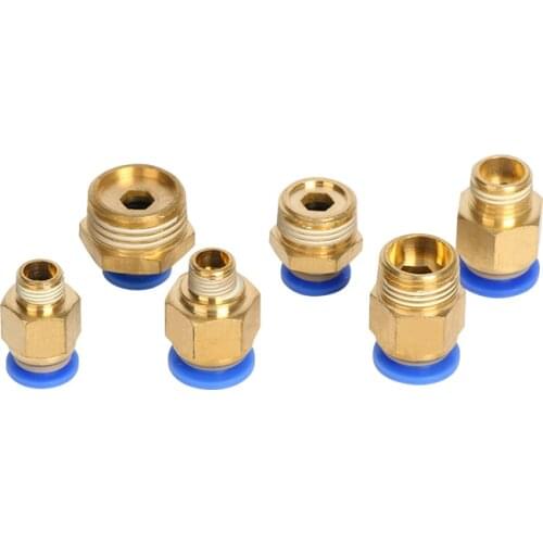 Brass Fast Coupling PC8-02 PC10-03 PC12-04 Brass Male Thread Pneumatic tube fitting push in quick Joint connector fittings