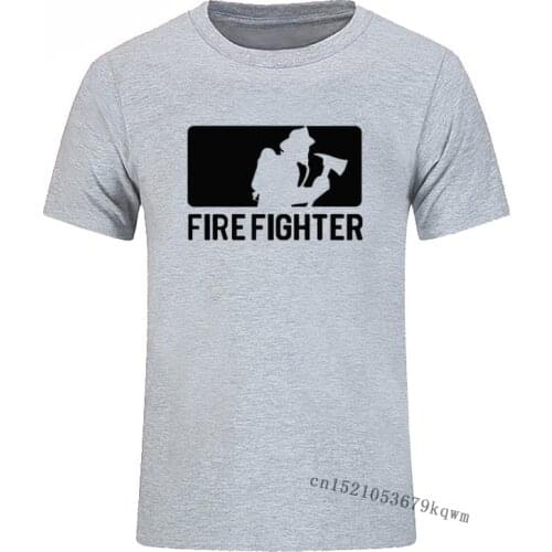Firefighter Fireman Cotton Basic Tshirt Mens Casual Tops Tees Short Sleeve Printed T-shirt Camisas Hombre Top Quality