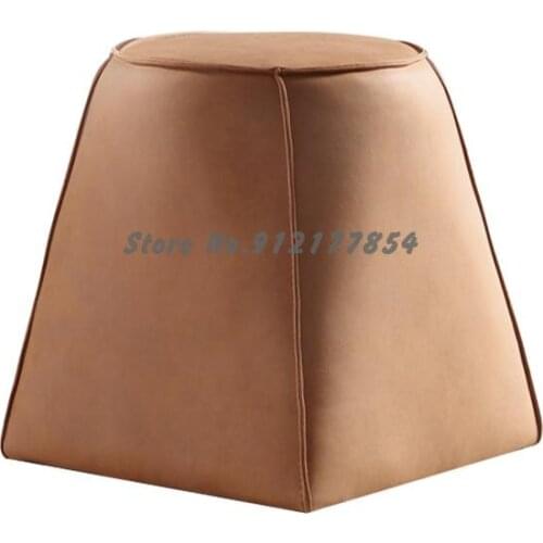 Italian Minimalist Creative Low Stool Sofa Stool Simple Modern Shoe Changing Stool Dressing Stool Leather Pier
