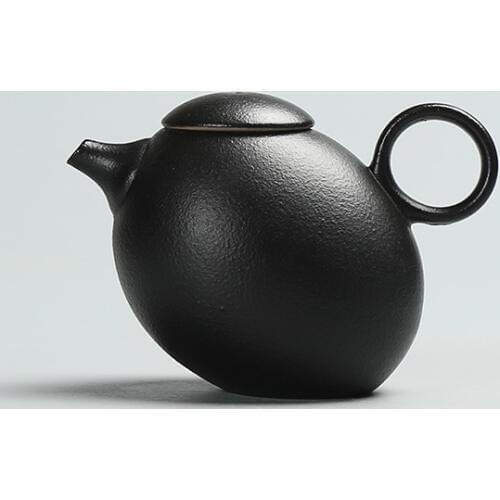Creative Black Pottery Teapots Hand Made Vintage Ceramic Tea Pot Chinese Kung Fu Tea Set Kettle Contentment Drinkware