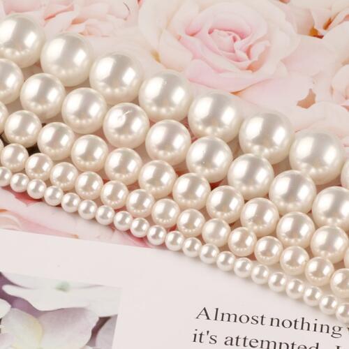 Natural White Shell Pearl Round Loose Beads For Jewelry Making Choker Making Diy Bracelet Jewellery 2/3/4/6/8/mm Wholesale15
