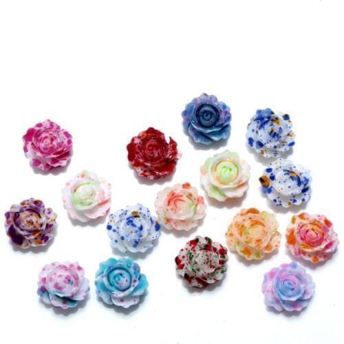 LF Mixed Resin Flower Decoration Crafts Beads Flatback Cabochon Scrapbooking For Embellishments Kawaii Diy Accessories 100PCS