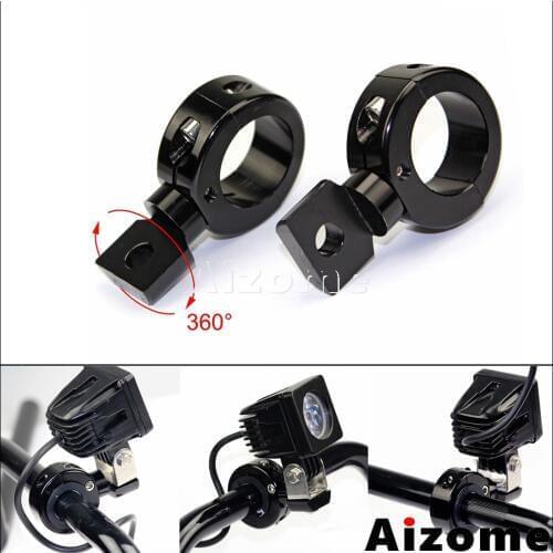Motorcycle 22mm 25mm Handlebar Auxiliary Light Brackets 1-1/4" 32mm Tube Forks Spotlight Holder Headlight Fog Light Mount Clamps